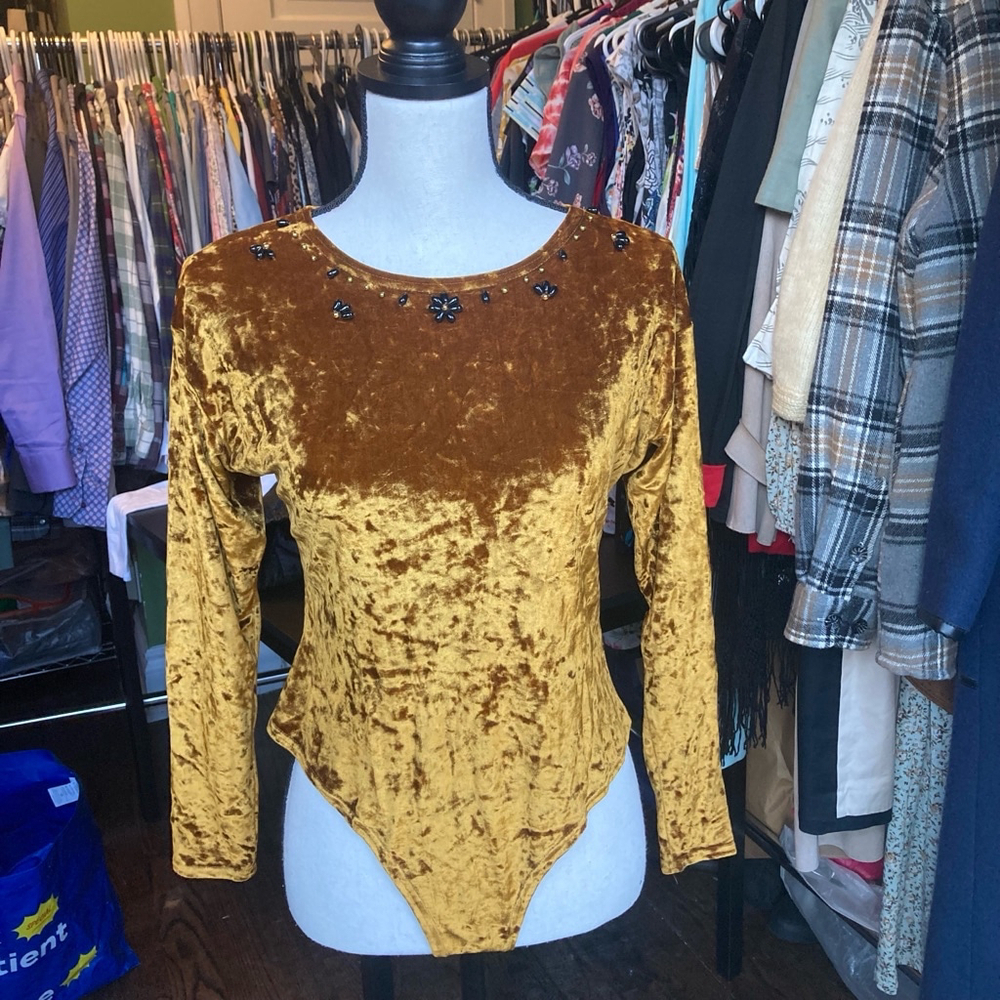 Women's Unbranded Bodysuit, size Large-Gold